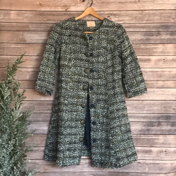 Champagne Jackets & Blazers - Champagne & Strawberry tweed thick winter pea coat